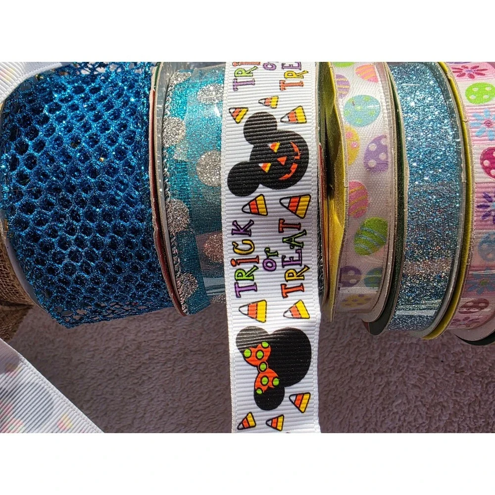 Holiday Inspirations Ribbon Lot Mickey‎ Halloween Easter Burlap Sequin Trim A5
